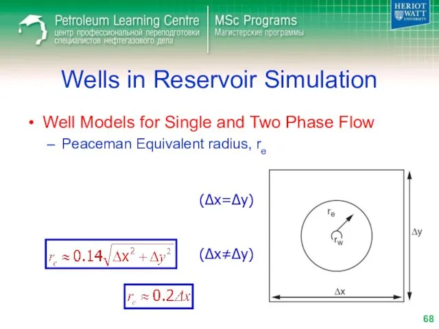 Wells in Reservoir Simulation Well Models for Single and Two Phase Flow