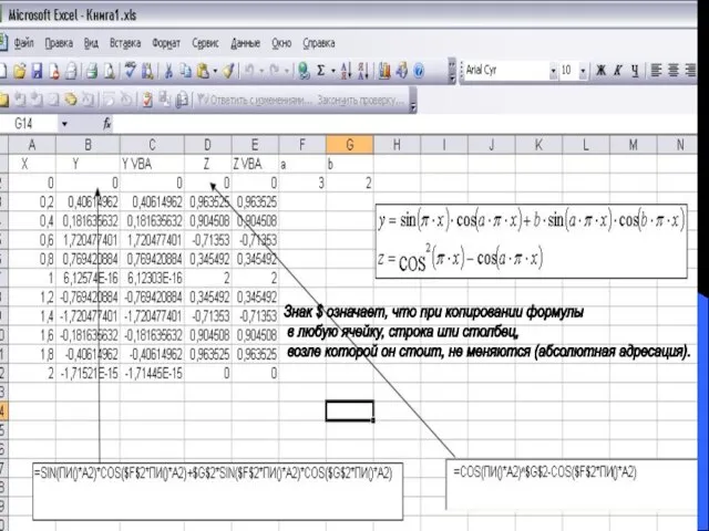 Знак $ означает, что при копировании формулы в любую ячейку, строка или