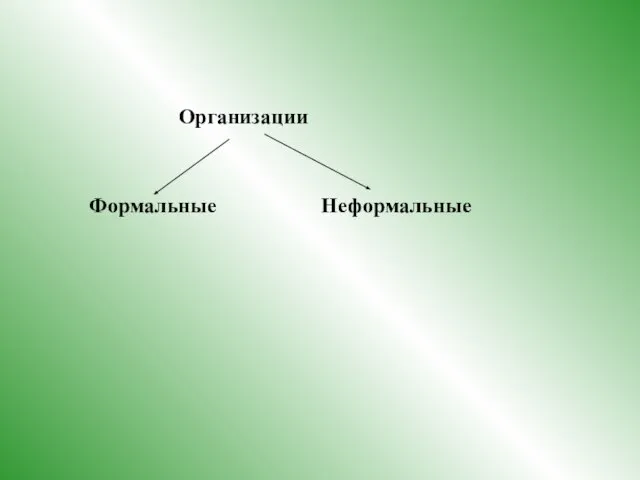 Организации Формальные Неформальные