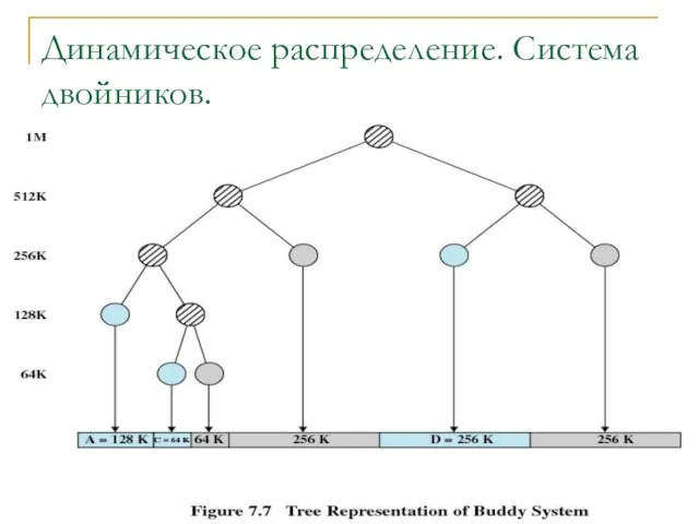 Операционные Сист. (с) Кафедра ИСТ, Маракасов Ф.В. 2005. (c) William Stollings Динамическое распределение. Система двойников.