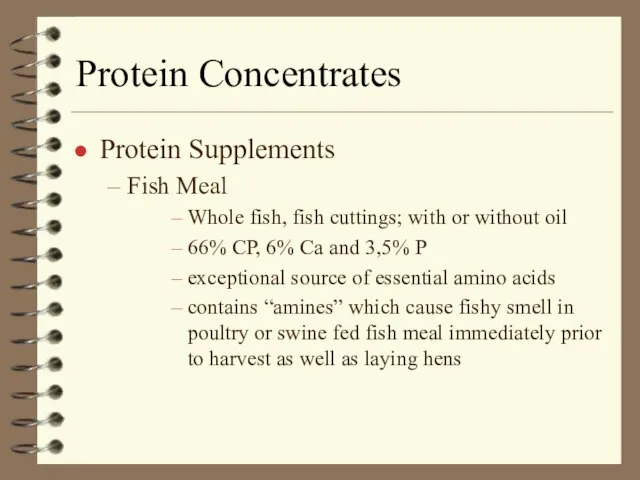 Protein Concentrates Protein Supplements Fish Meal Whole fish, fish cuttings; with or