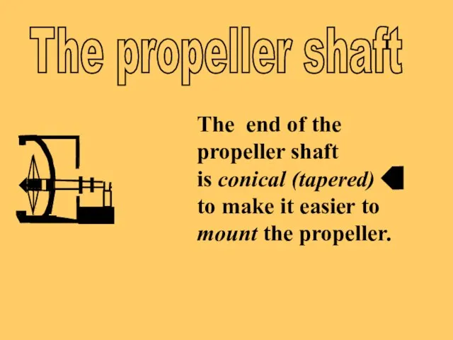 The end of the propeller shaft is conical (tapered) to make it