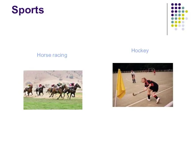 Sports Horse racing Hockey