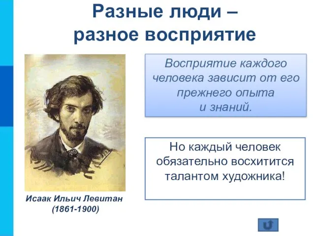 Восприятие каждого человека зависит от его прежнего опыта и знаний. Но каждый