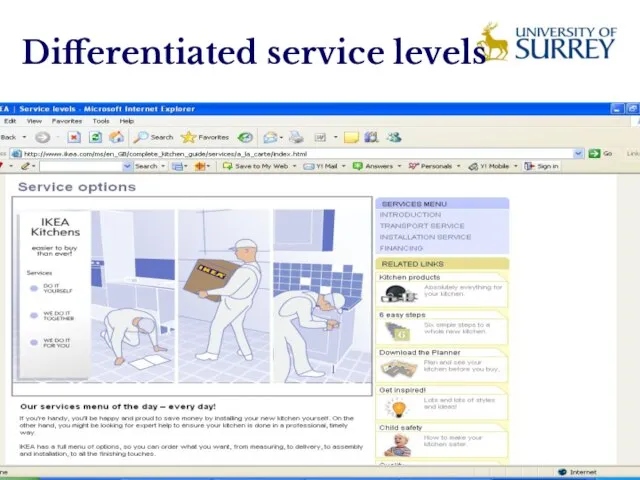 Differentiated service levels