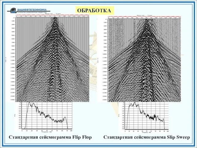 ОБРАБОТКА Стандартная сейсмограмма Flip Flop Стандартная сейсмограмма Slip Sweep