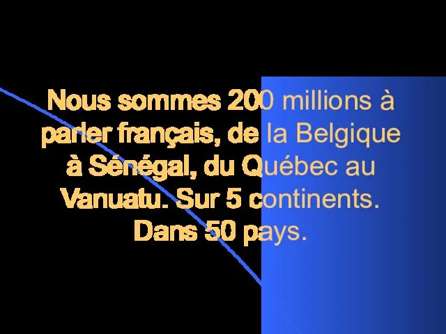 Nous sommes 200 millions à parler français, de la Belgique à Sénégal,