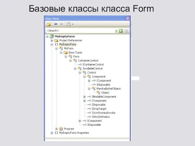 Базовые классы класса Form