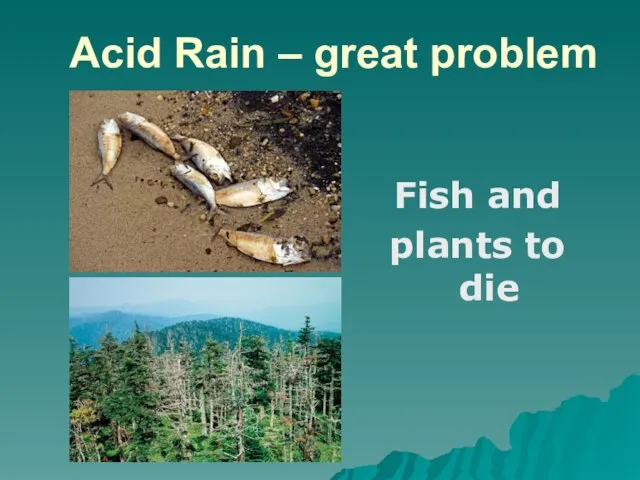 Acid Rain – great problem Fish and plants to die