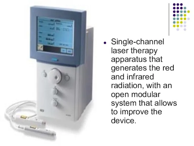 Single-channel laser therapy apparatus that generates the red and infrared radiation, with