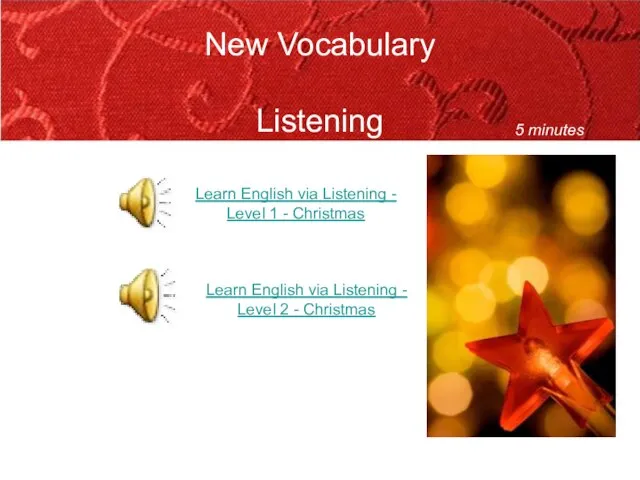 New Vocabulary Listening Learn English via Listening - Level 1 - Christmas