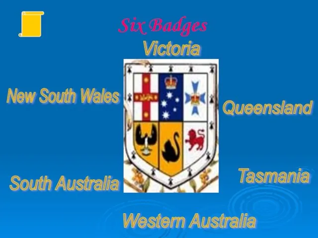 Six Badges New South Wales Victoria Queensland South Australia Western Australia Tasmania