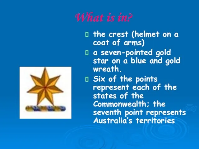 What is in? the crest (helmet on a coat of arms) a