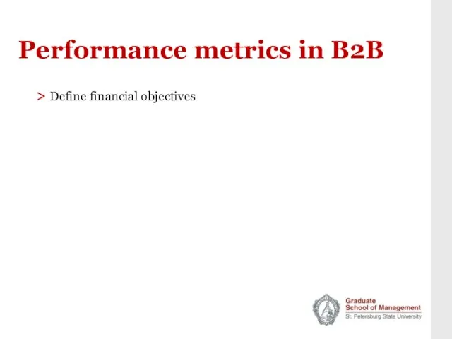 Performance metrics in B2B > Define financial objectives