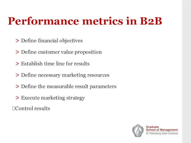 Performance metrics in B2B > Define financial objectives > Define customer value