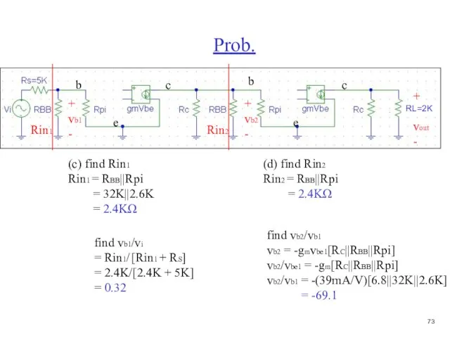 Prob. b c e + vout - (c) find Rin1 Rin1 =