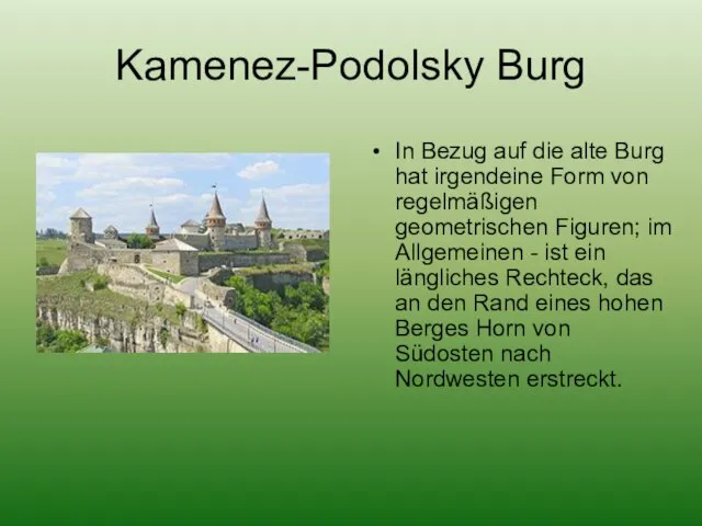 Kamenez-Podolsky Burg In Bezug auf die alte Burg hat irgendeine Form von