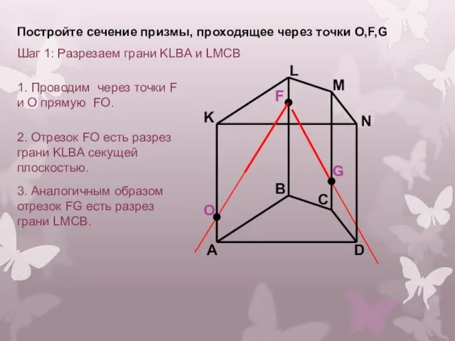 A B C D K L M N F G 1. Проводим