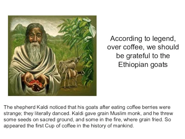 According to legend, over coffee, we should be grateful to the Ethiopian