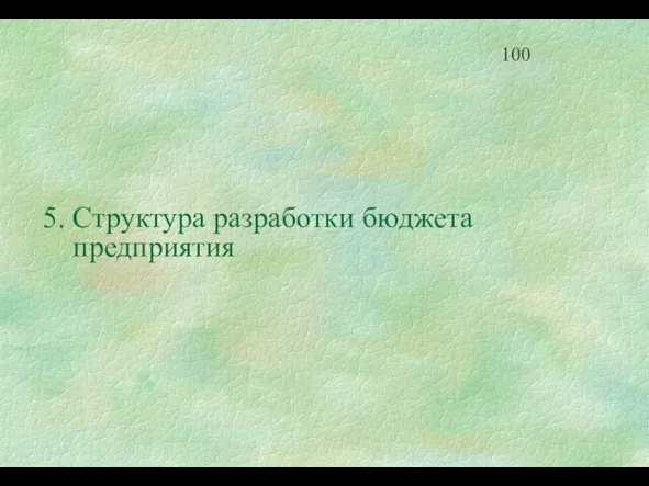 5. Структура разработки бюджета предприятия