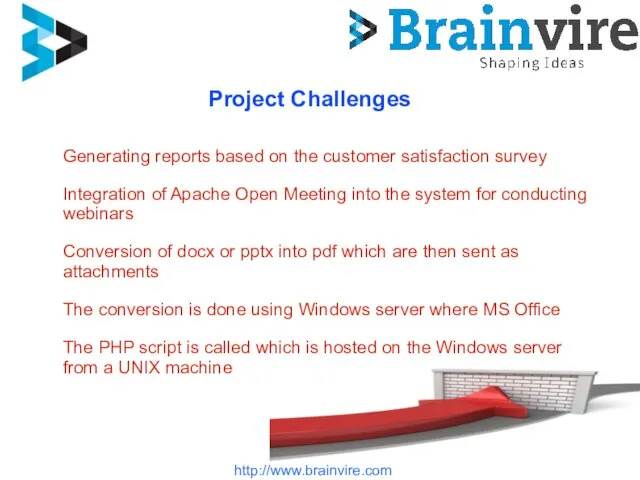 Project Challenges Generating reports based on the customer satisfaction survey Integration of