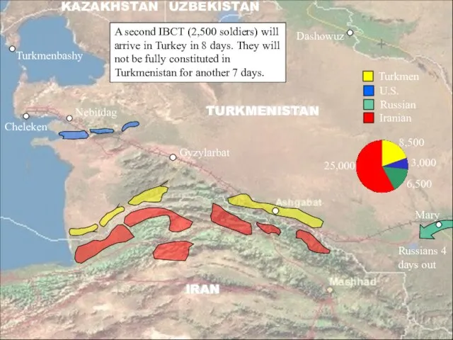 IRAN TURKMENISTAN UZBEKISTAN Dashowuz Nebitdag Cheleken Turkmenbashy Gyzylarbat KAZAKHSTAN Mary A second