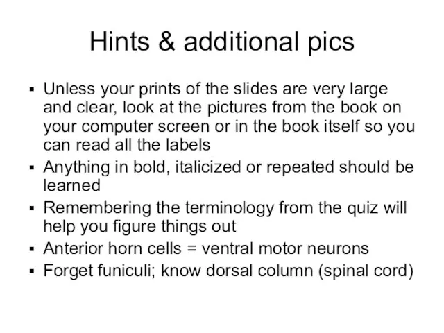 Hints & additional pics Unless your prints of the slides are very