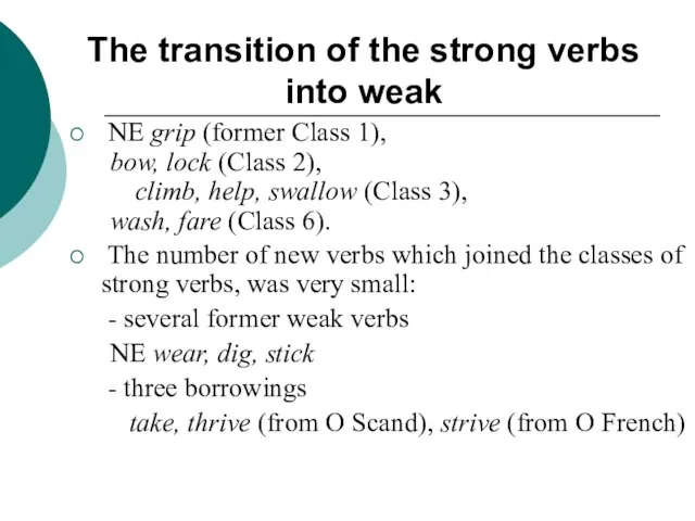 NE grip (former Class 1), bow, lock (Class 2), climb, help, swallow