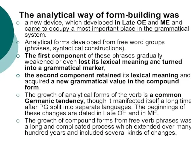 The analytical way of form-building was a new device, which developed in