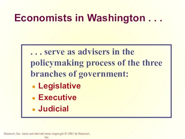 Economists in Washington . . . . . . serve as advisers