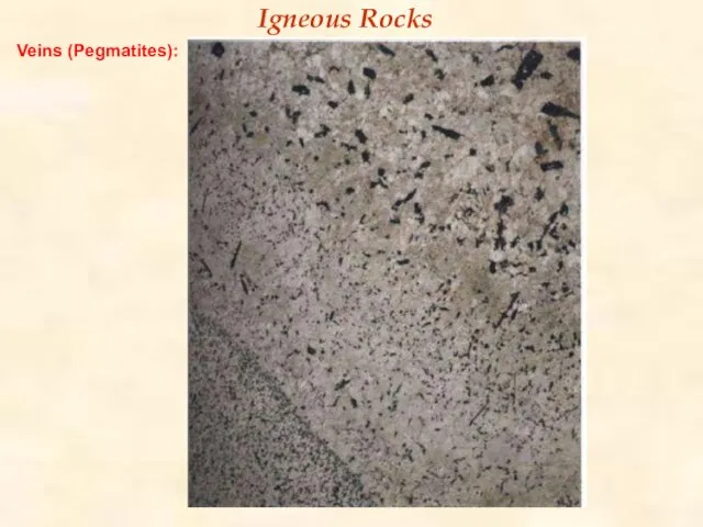 Igneous Rocks Veins (Pegmatites):