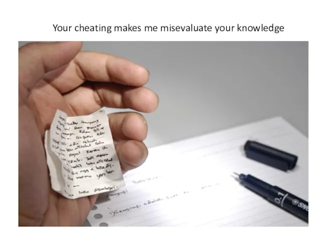 Your cheating makes me misevaluate your knowledge