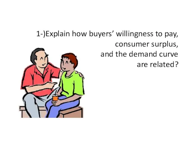 1-)Explain how buyers’ willingness to pay, consumer surplus, and the demand curve are related?