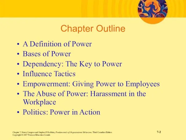 Chapter 7, Nancy Langton and Stephen P. Robbins, Fundamentals of Organizational Behaviour,