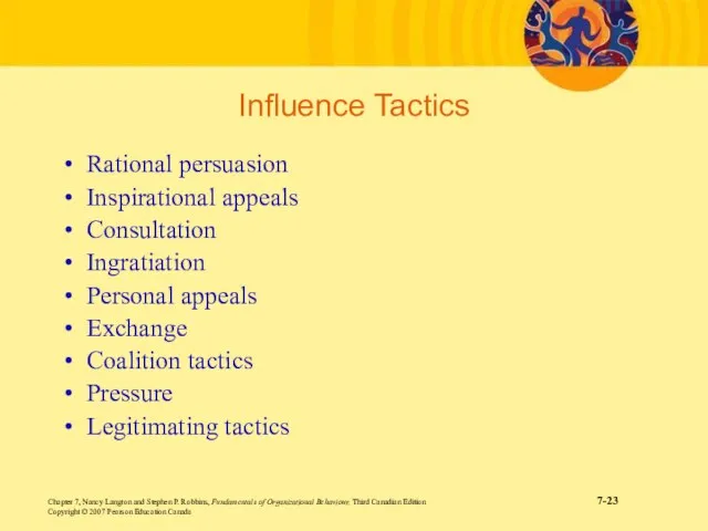 Chapter 7, Nancy Langton and Stephen P. Robbins, Fundamentals of Organizational Behaviour,