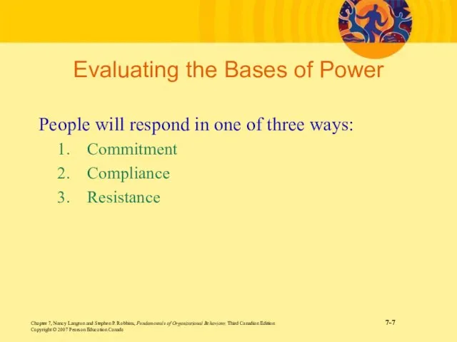 Chapter 7, Nancy Langton and Stephen P. Robbins, Fundamentals of Organizational Behaviour,