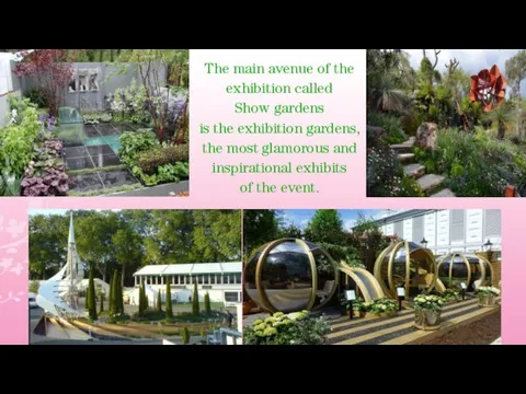The main avenue of the exhibition called Show gardens is the exhibition