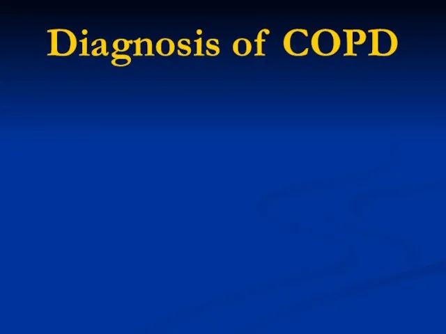 Diagnosis of COPD