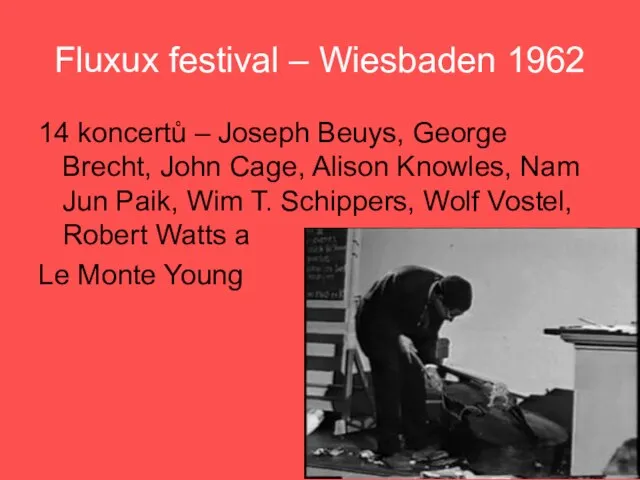 Fluxux festival – Wiesbaden 1962 14 koncertů – Joseph Beuys, George Brecht,