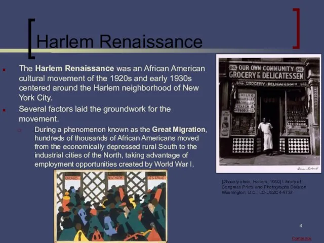 Harlem Renaissance The Harlem Renaissance was an African American cultural movement of