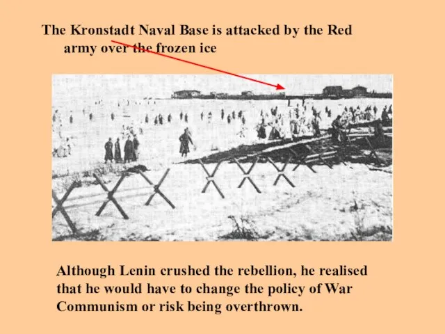 The Kronstadt Naval Base is attacked by the Red army over the