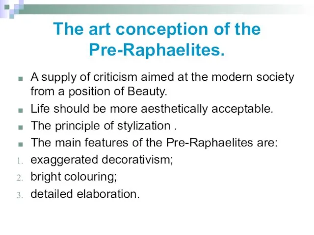 The art conception of the Pre-Raphaelites. A supply of criticism aimed at