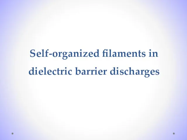 Self-organized filaments in dielectric barrier discharges