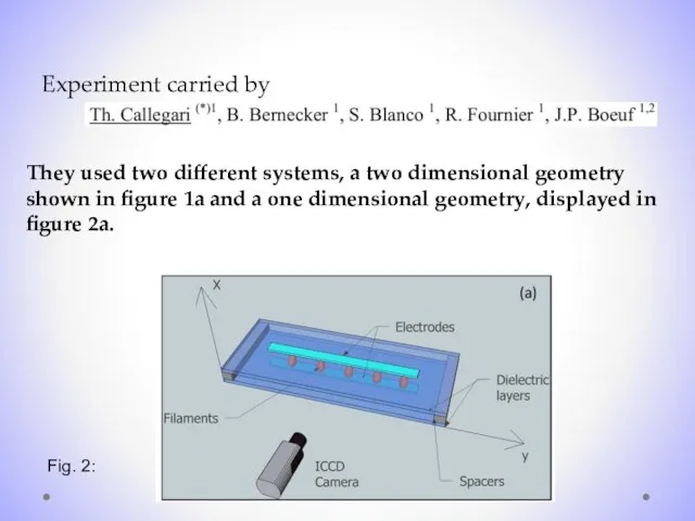 Experiment carried by They used two different systems, a two dimensional geometry