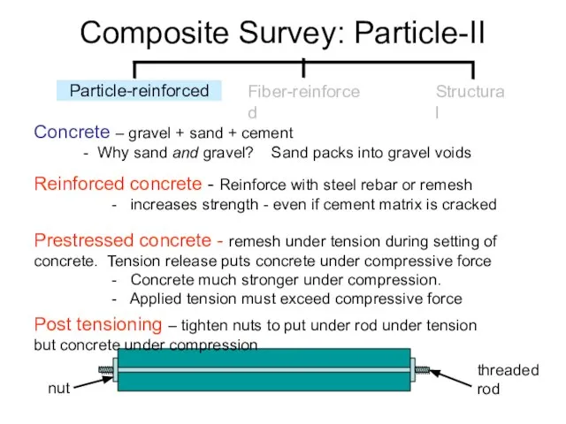 Composite Survey: Particle-II Concrete – gravel + sand + cement - Why