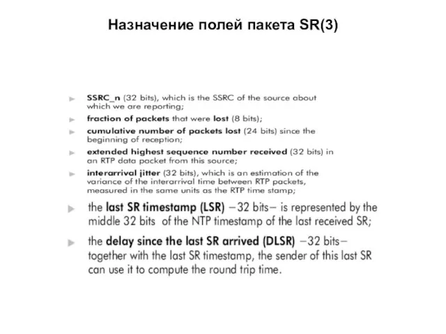 Назначение полей пакета SR(3)