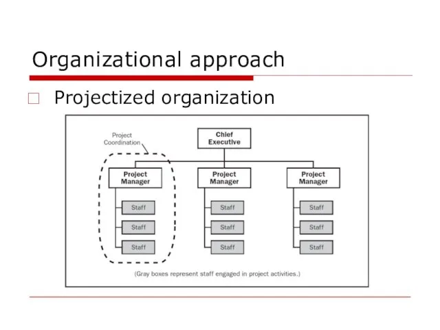 Organizational approach Projectized organization