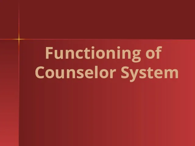 Functioning of Counselor System