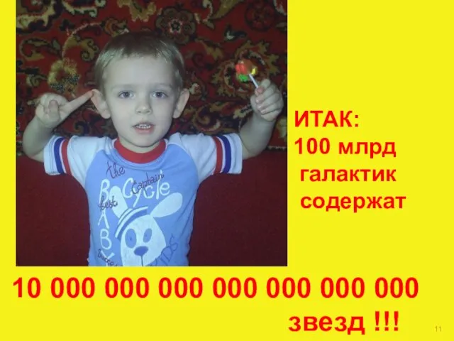 ИТАК: 100 млрд галактик содержат 10 000 000 000 000 000 000 000 звезд !!!