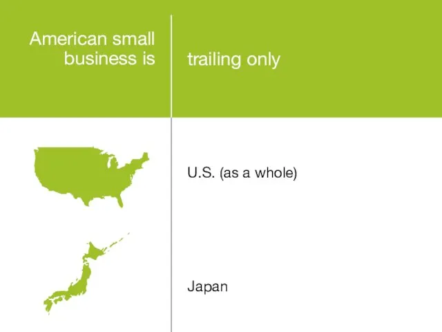 trailing only U.S. (as a whole) Japan American small business is